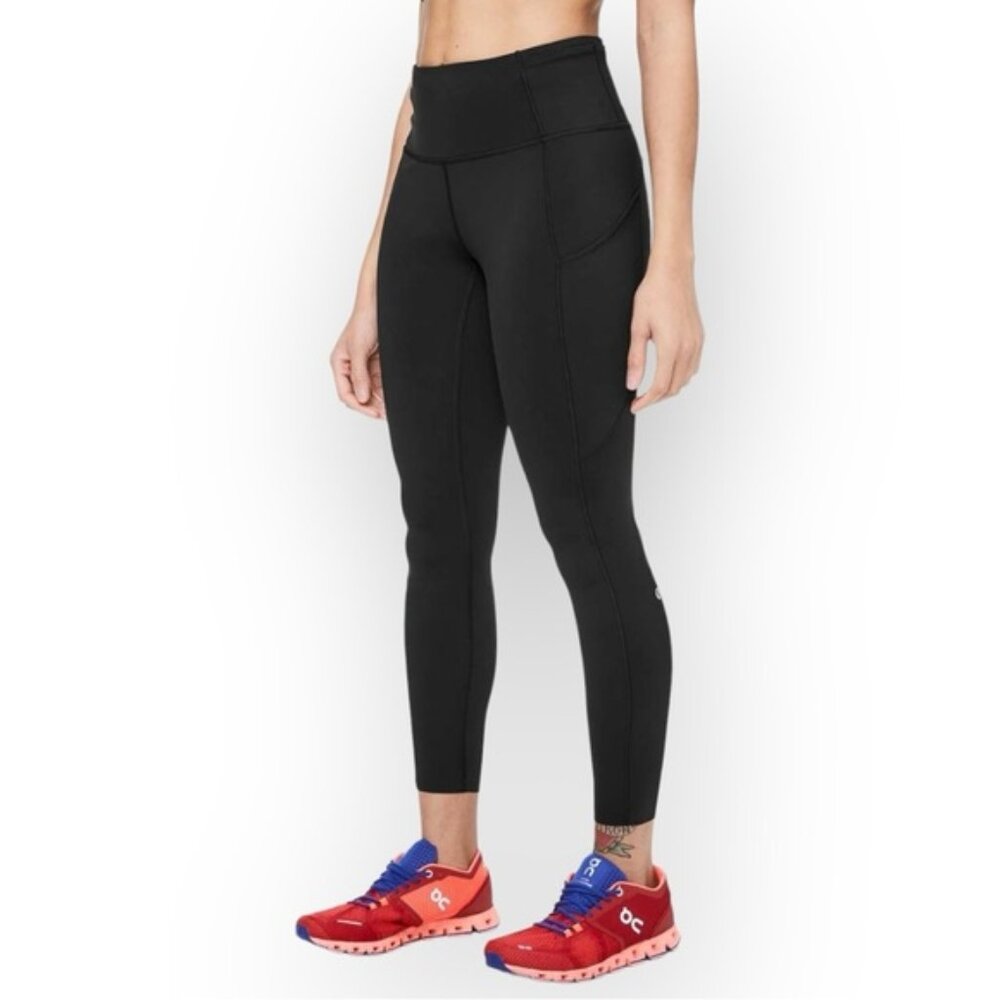 Sz. 10 Lululemon Fast & Free Black 7/8 Length Leggings